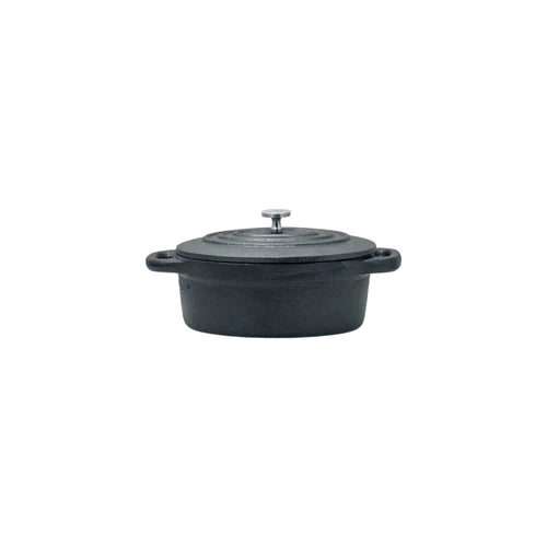 REGENT COOKWARE CAST IRON OVAL MINI POT WITH LID