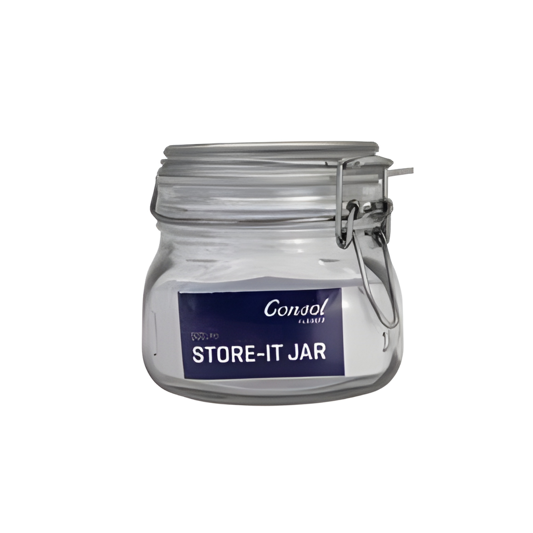 Consol 750ml glass storage jar with clip top lid for airtight pantry and kitchen storage