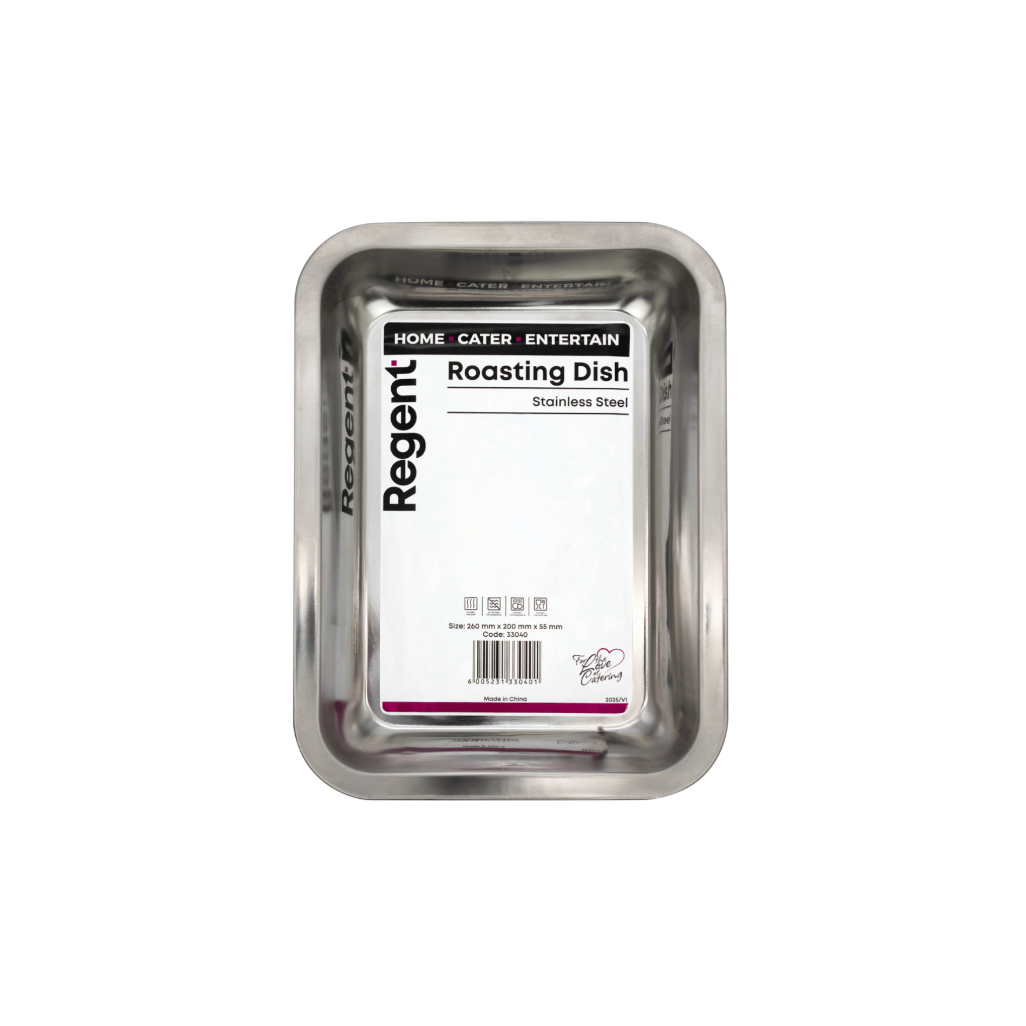 Regent Rectangular Roasting Dish – Stainless Steel – 200 x 270 x 48mm