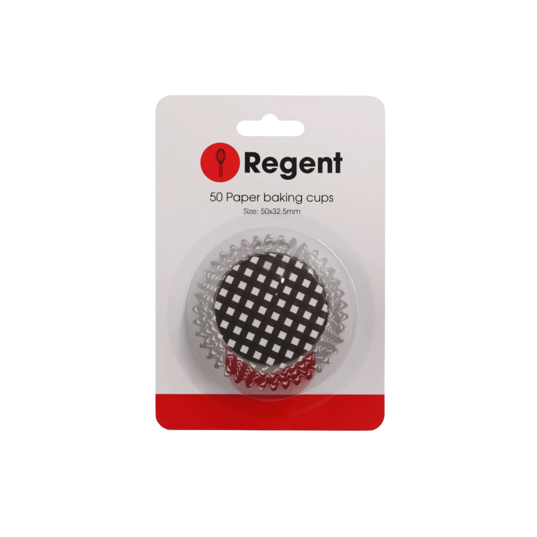 Regent Cake Cups – Black & White Check – 50 Pack – 50 x 32.5mm