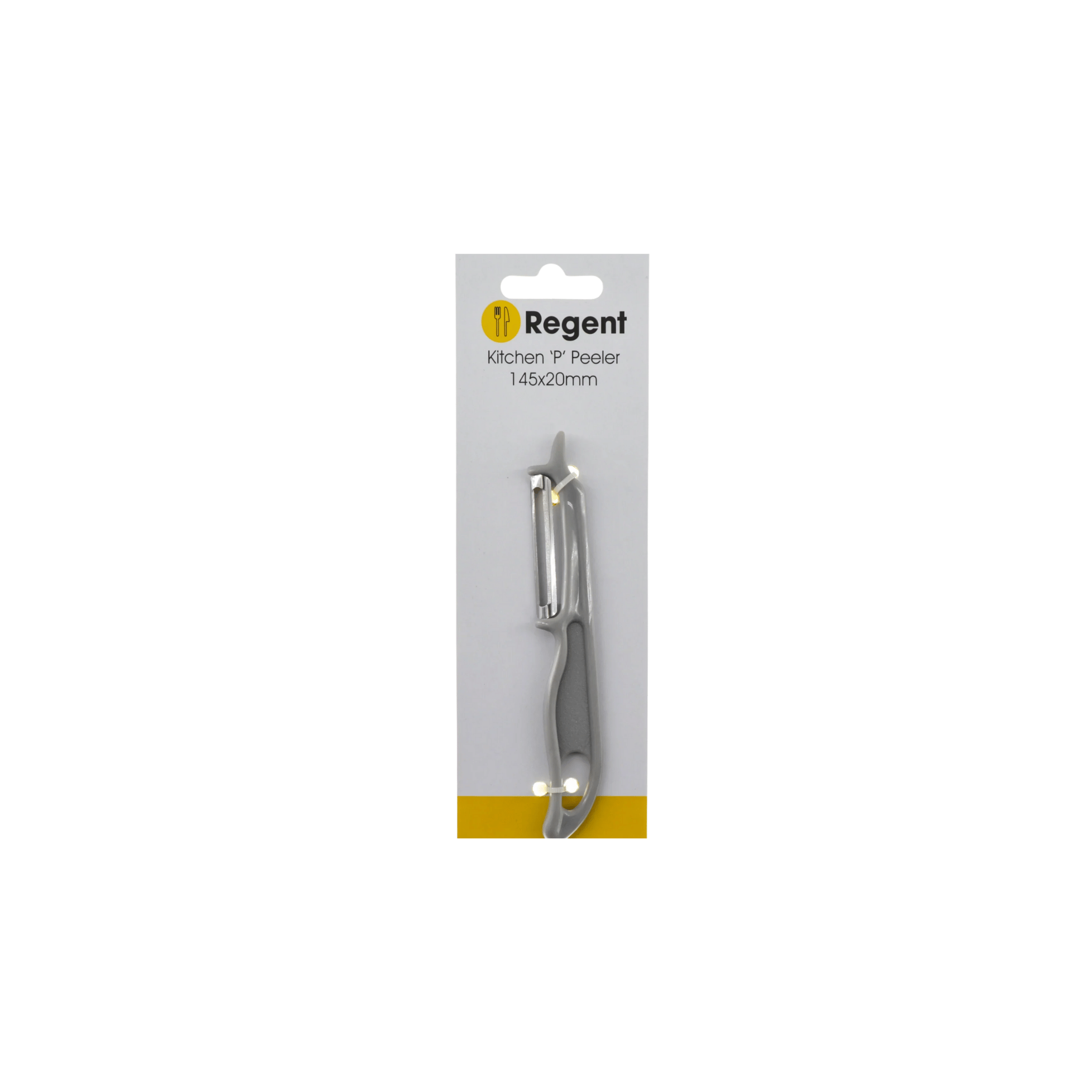Regent  Kitchen Peeler – Stainless Steel Blade – Grey Handle – 145mm