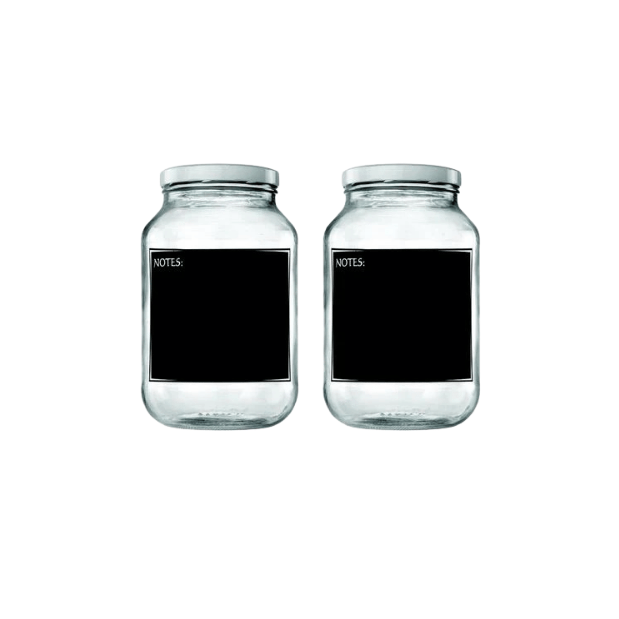 Consol Storage Jar with Black Notes – Glass – 3 Litre – 240 x 148mm