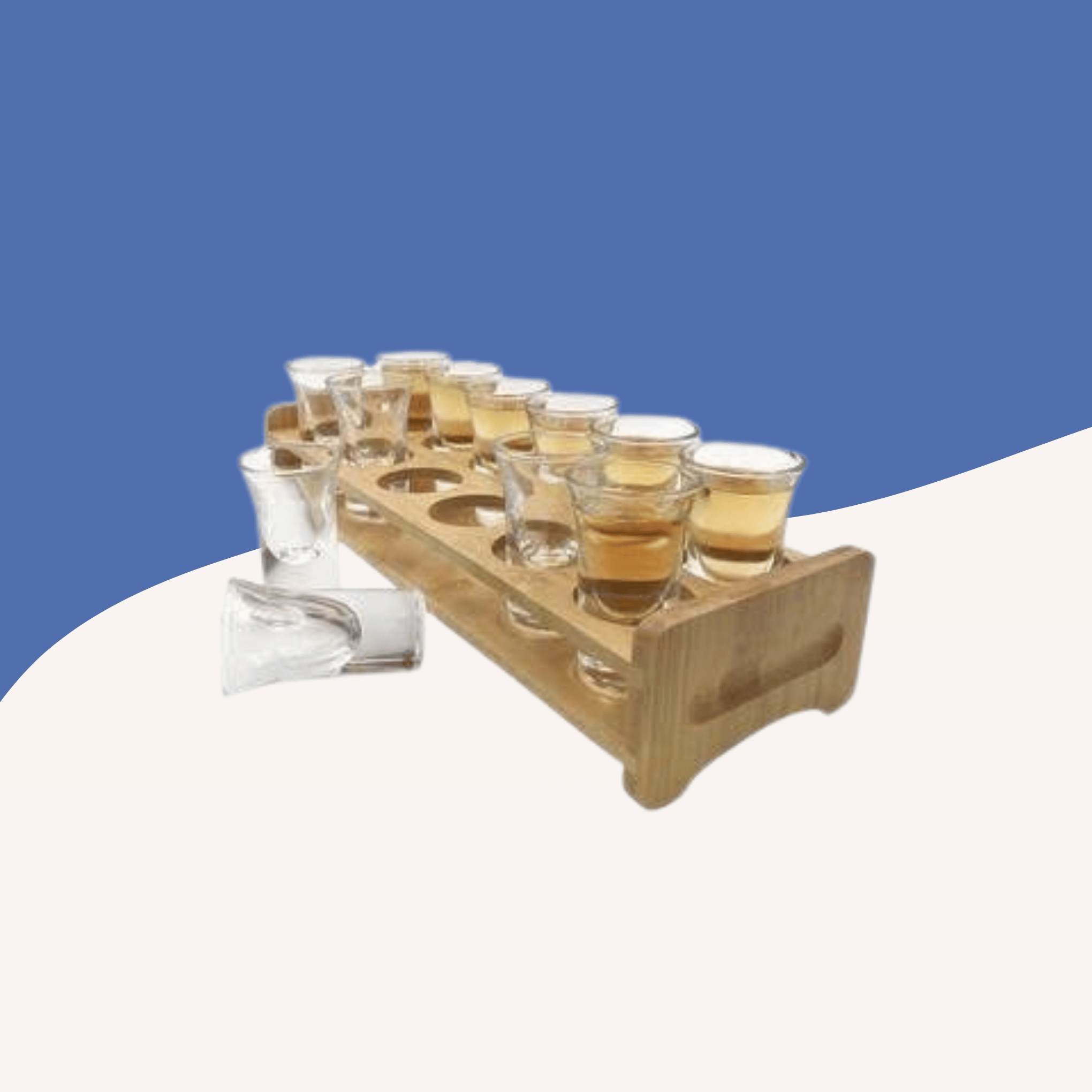 Bar Butler – Shot Glass Serving Stand – Bamboo – 12 Hole