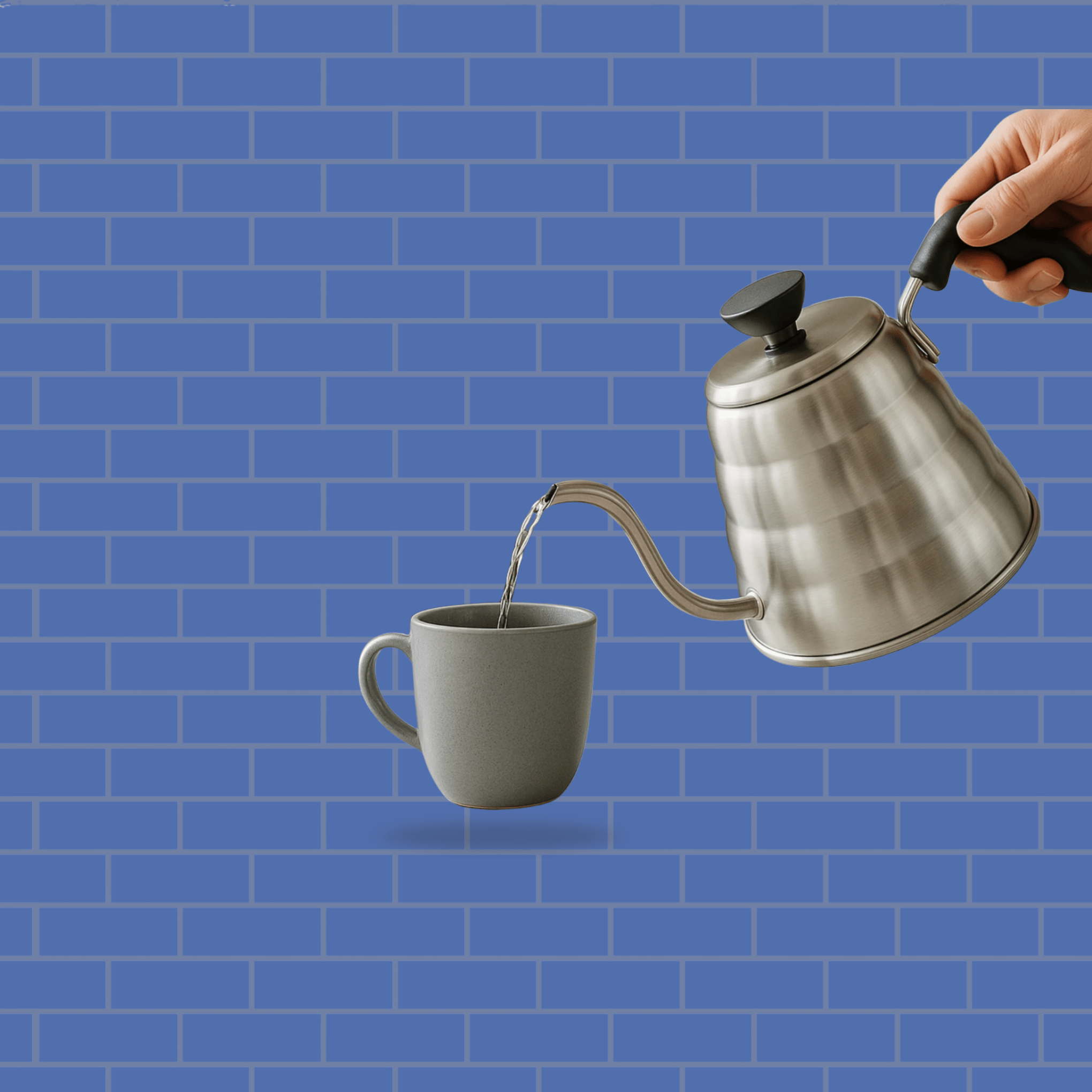 Regent Coffee Drip Kettle – Curvy Gooseneck – Stainless Steel – 1 Litre