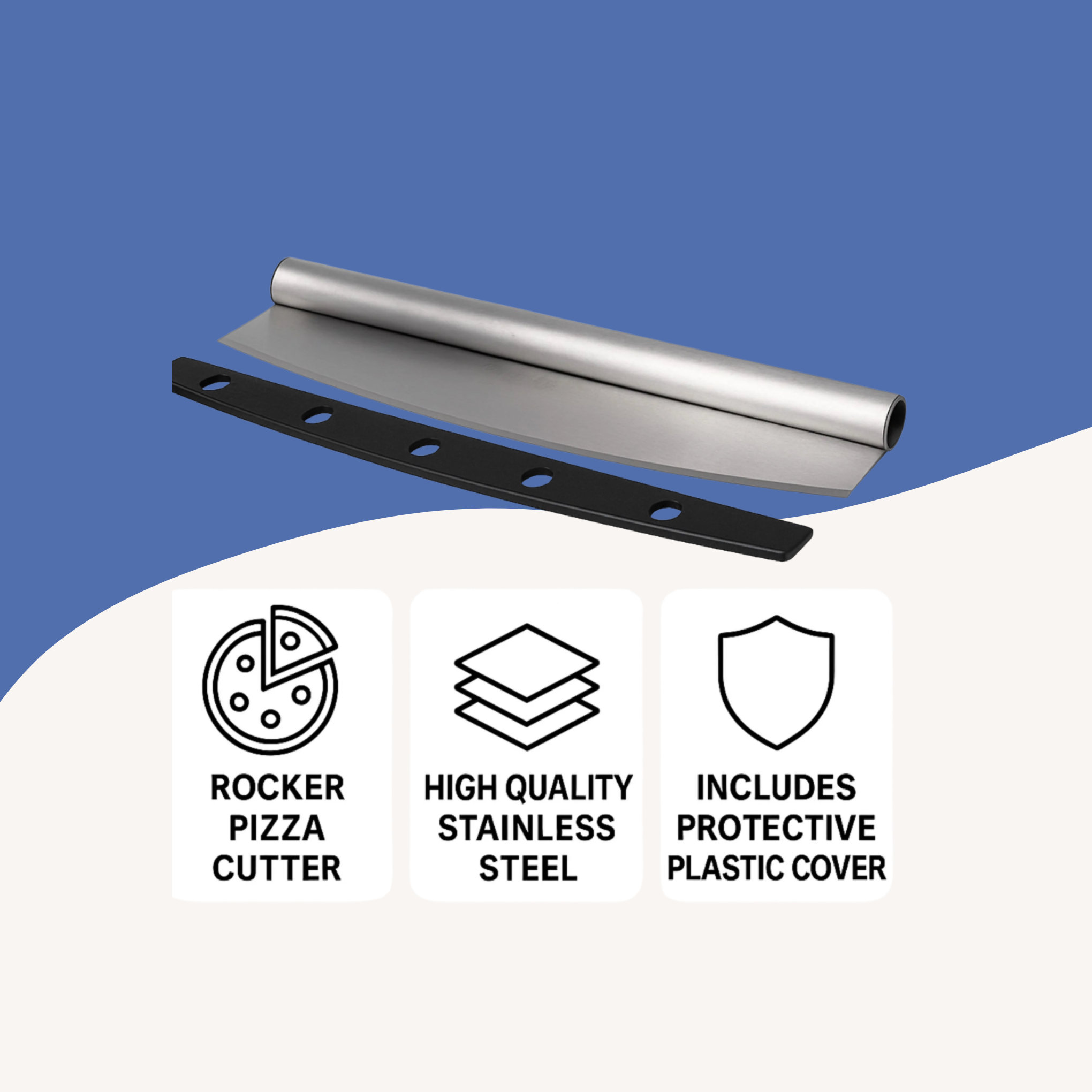 Regent – Rocker Pizza Cutter – Stainless Steel – 350 x 80mm