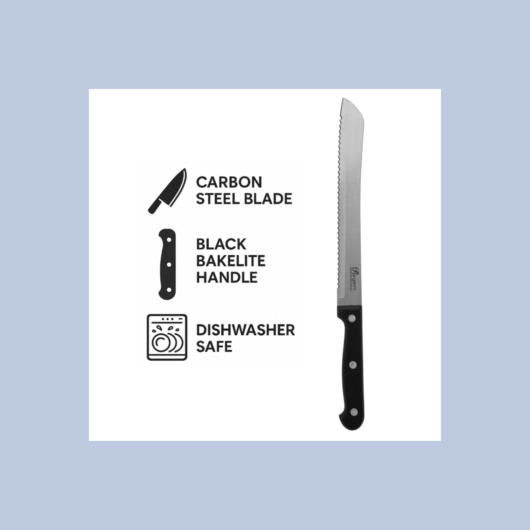 Regent Kitchen Bread Knife - 320x25x13mm