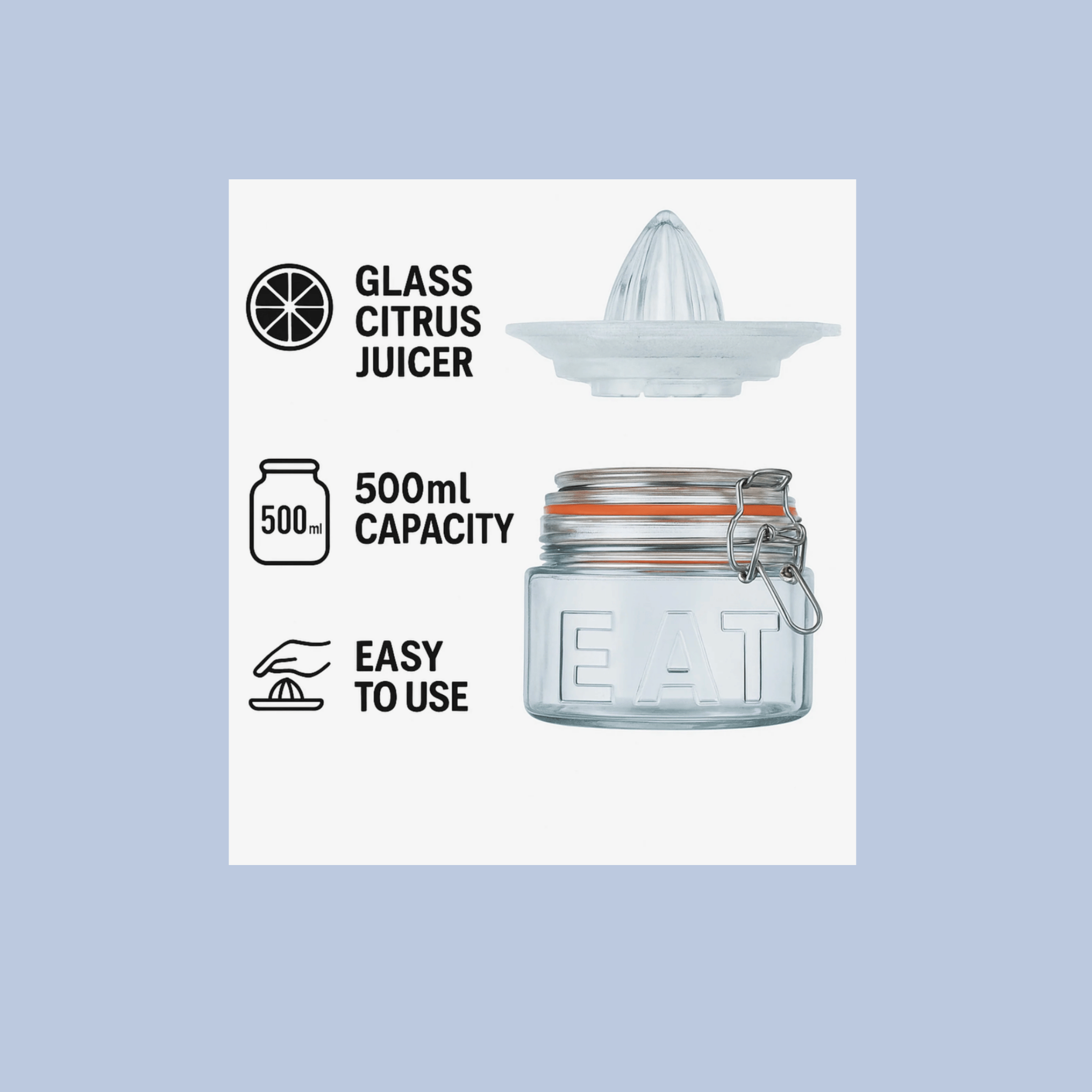 Regent – Glass Citrus Juicer Storage Jar – 500ml