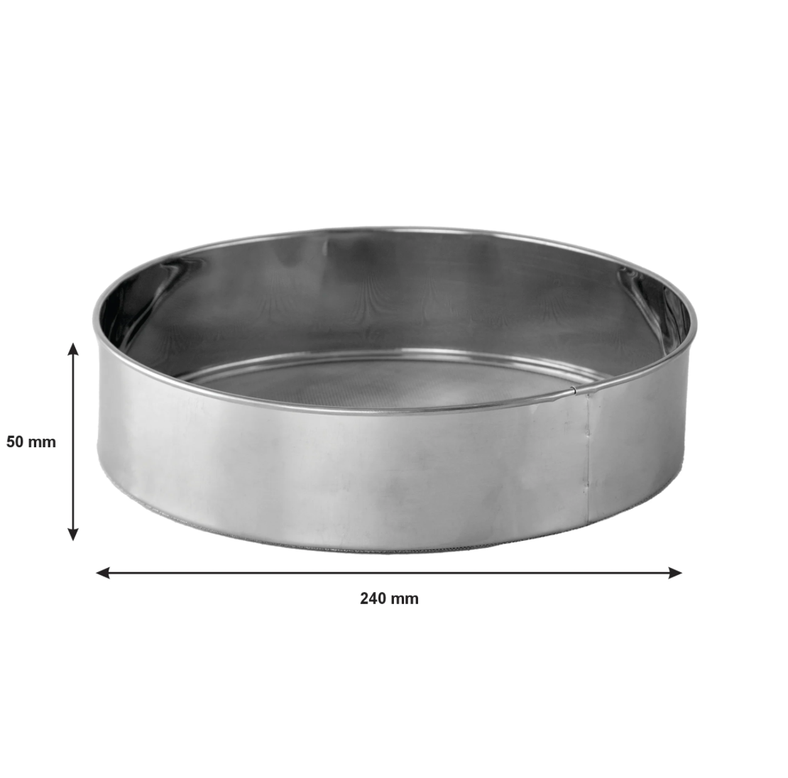 Regent Round Flour Sieve – Fine Mesh – Stainless Steel – 240mm