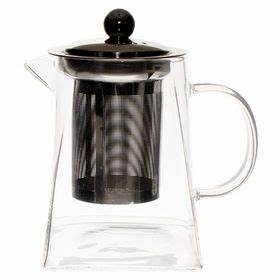 REGENT SQUARE TEAPOT BOROSILICATE GLASS WITH ST. STEEL INFUSER AND LID, 550ML (130/87X87X140MM) REGENT