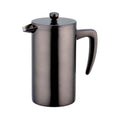 REGENT SIDAMO COFFEE MAKER DOUBLE WALL GUN METAL BLACK ST STEEL 8 CUP, (1LT) Regent