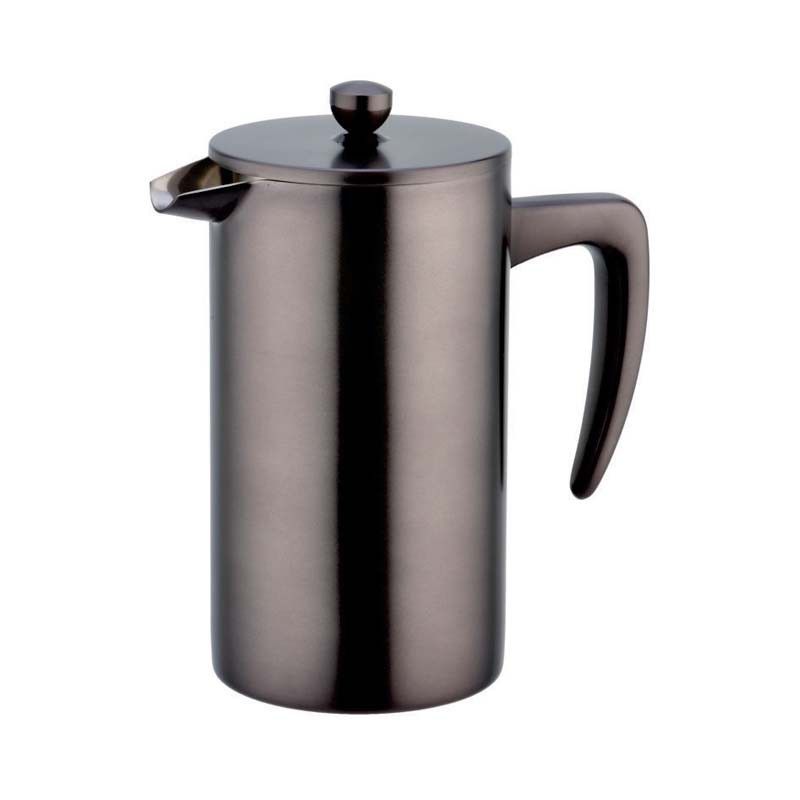 REGENT SIDAMO COFFEE MAKER DOUBLE WALL GUN METAL BLACK ST STEEL 8 CUP, (1LT) Regent