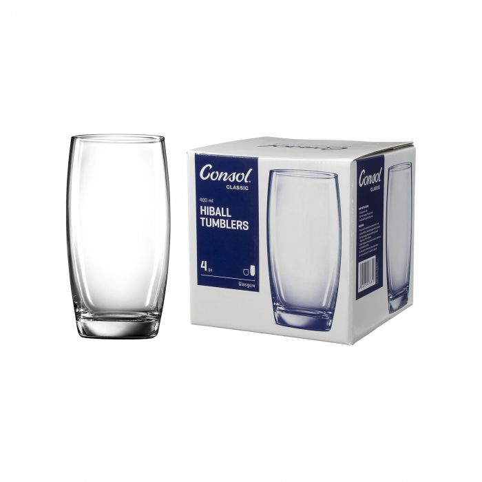 CONSOL GLASGOW HIBALL TUMBLER 4 PACK (400ML) CONSOL