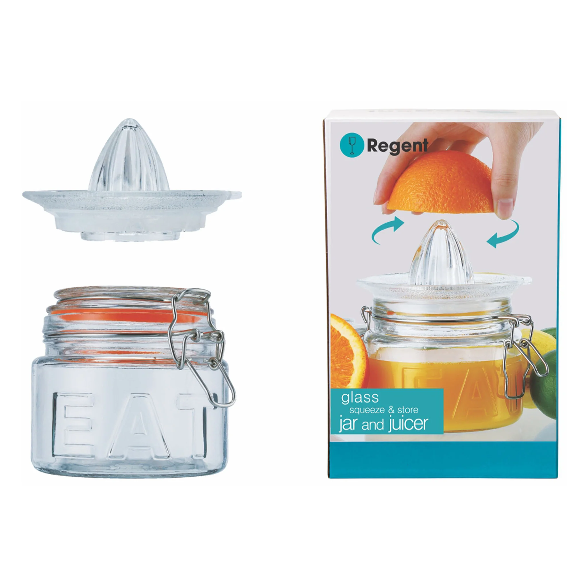 Regent Glass Citrus Juicer & Storage Jar, 500Ml (170X100Mm Dia)