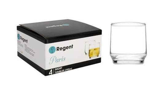 REGENT PARIS SHORT TUMBLER 4 PACK, (290ML)