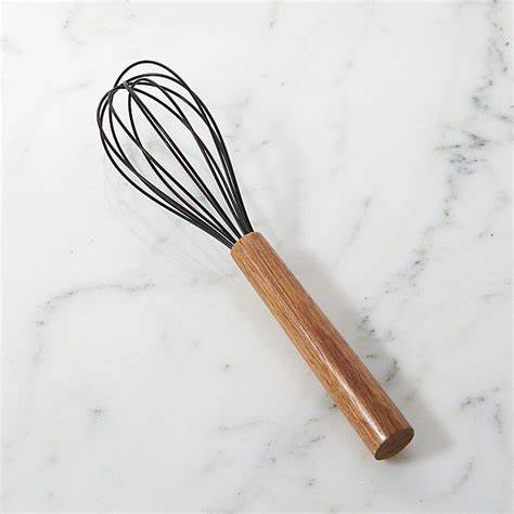 REGENT KITCHEN WHISK BLACK SILICONE AND BEECHWOOD, (260X60MM)